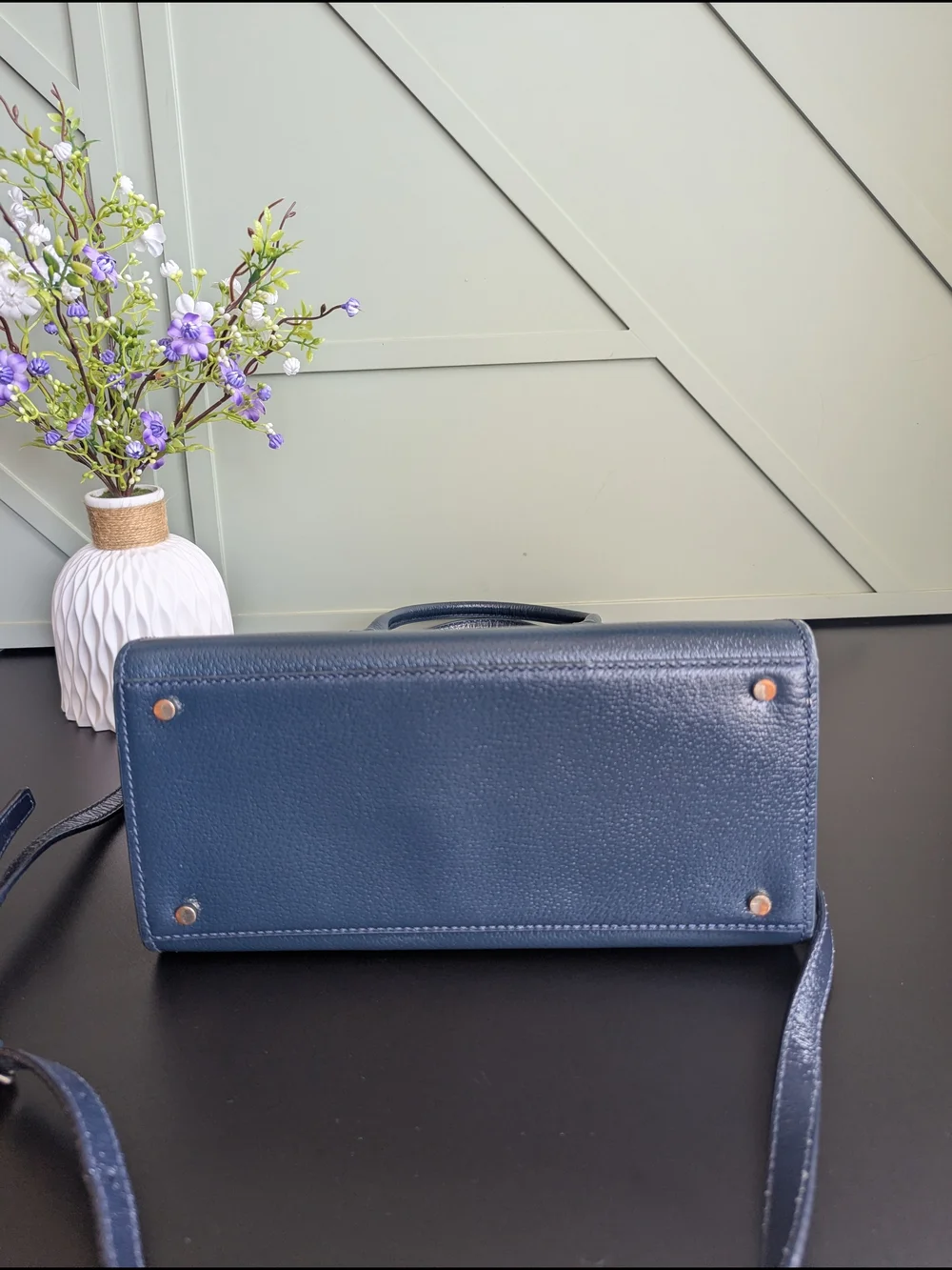 Kate Spade Blue Pebble Leather Satchel
